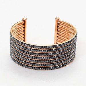 Cuff bracelet Hematite inlay rose gold tone G.I.L.I. Bronzo Italia